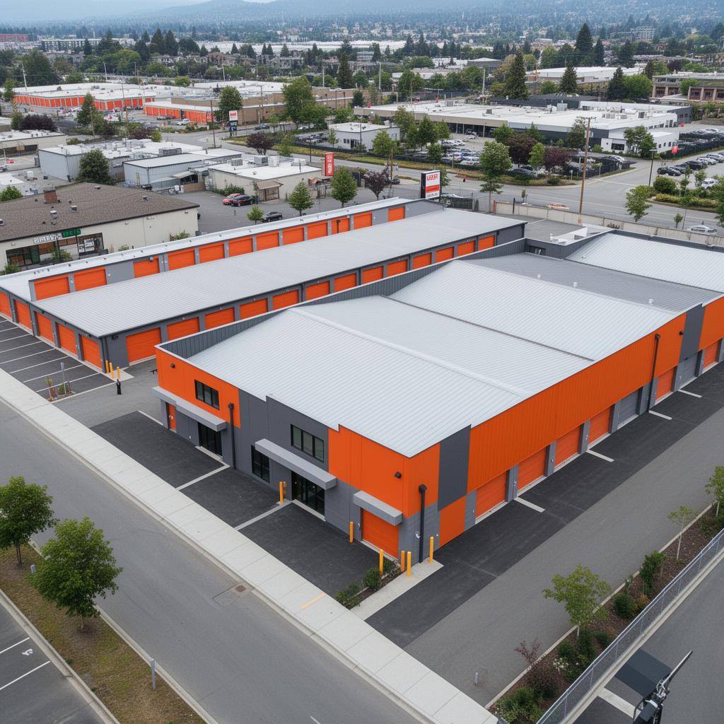 Vista aérea do self storage